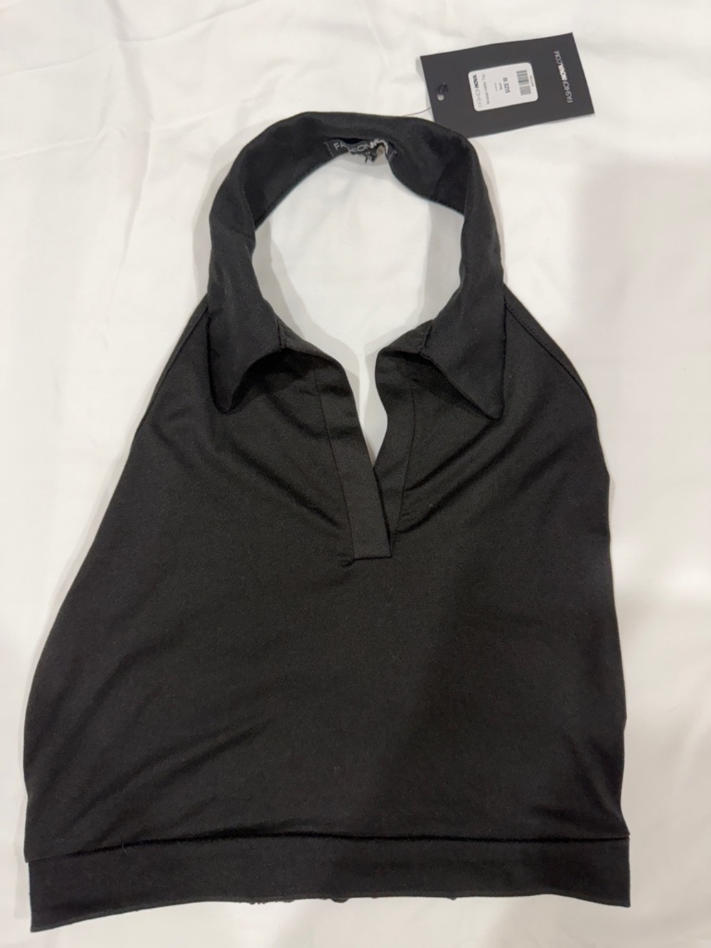 Fashion Nova Black Halter Collar Crop Top